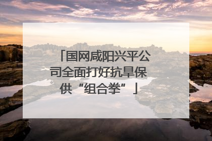 国网咸阳兴平公司全面打好抗旱保供“组合拳”