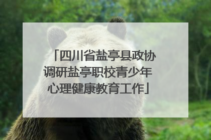 四川省盐亭县政协调研盐亭职校青少年心理健康教育工作
