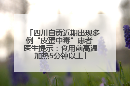 四川自贡近期出现多例“皮蛋中毒”患者 医生提示：食用前高温加热5分钟以上