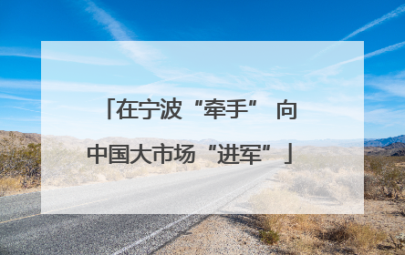 在宁波“牵手” 向中国大市场“进军”