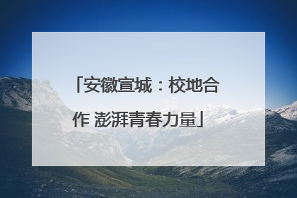 安徽宣城：校地合作 澎湃青春力量