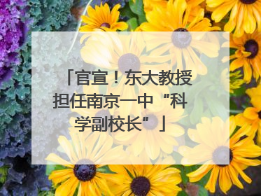 官宣！东大教授担任南京一中“科学副校长”