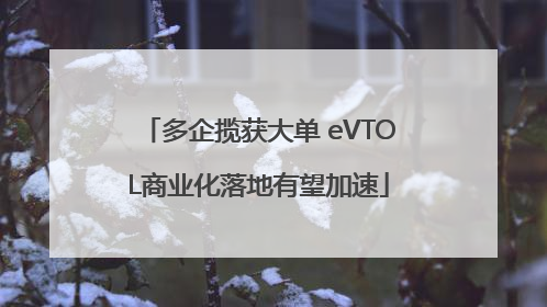 多企揽获大单 eVTOL商业化落地有望加速