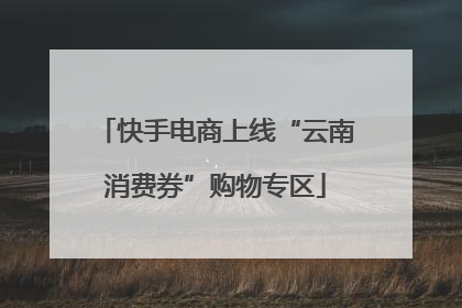 快手电商上线“云南消费券”购物专区
