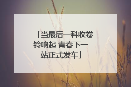 当最后一科收卷铃响起 青春下一站正式发车