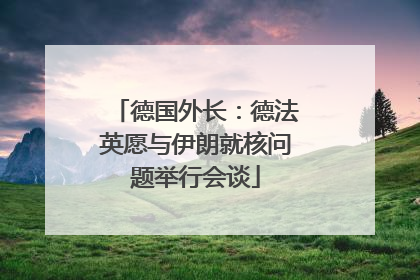 德国外长：德法英愿与伊朗就核问题举行会谈