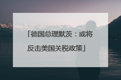 德国总理默茨：或将反击美国关税政策