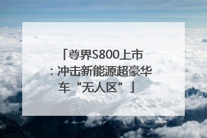 尊界S800上市：冲击新能源超豪华车“无人区”