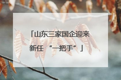 山东三家国企迎来新任 “一把手”