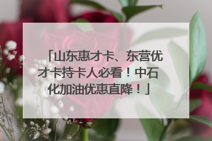 山东惠才卡、东营优才卡持卡人必看！中石化加油优惠直降！