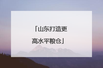 山东打造更高水平粮仓