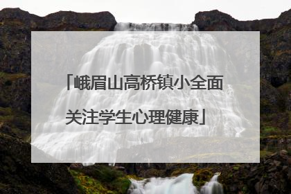 峨眉山高桥镇小全面关注学生心理健康