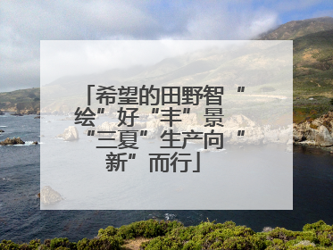 希望的田野智“绘”好“丰”景 “三夏”生产向“新”而行