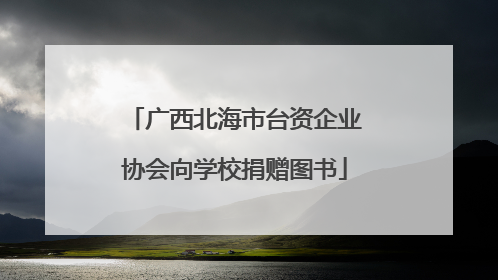 广西北海市台资企业协会向学校捐赠图书