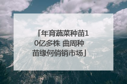 年育蔬菜种苗10亿多株 曲周种苗缘何俏销市场