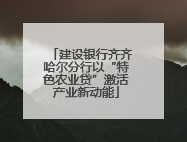 建设银行齐齐哈尔分行以“特色农业贷”激活产业新动能