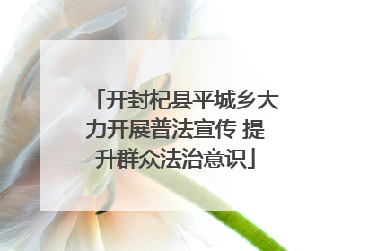 开封杞县平城乡大力开展普法宣传 提升群众法治意识