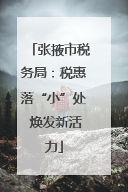 张掖市税务局：税惠落“小”处 焕发新活力