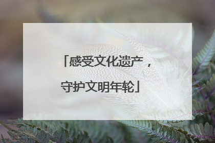 感受文化遗产，守护文明年轮