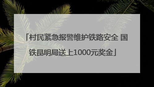 村民紧急报警维护铁路安全 国铁昆明局送上1000元奖金