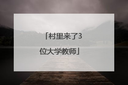 村里来了3位大学教师