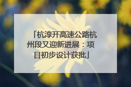 杭淳开高速公路杭州段又迎新进展：项目初步设计获批