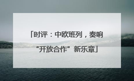 时评：中欧班列，奏响“开放合作”新乐章