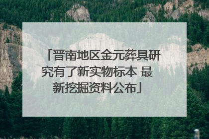 晋南地区金元葬具研究有了新实物标本 最新挖掘资料公布
