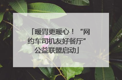暖胃更暖心！“网约车司机友好餐厅”公益联盟启动