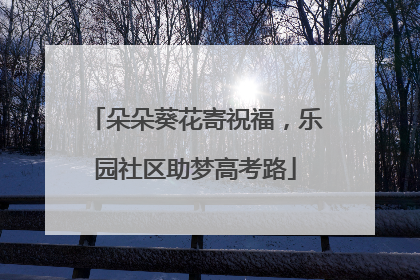 朵朵葵花寄祝福，乐园社区助梦高考路