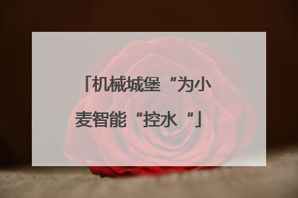 机械城堡“为小麦智能“控水“