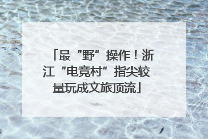 最“野”操作！浙江“电竞村”指尖较量玩成文旅顶流