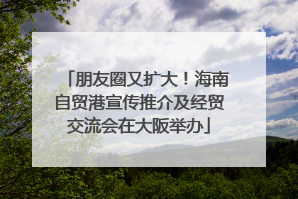 朋友圈又扩大！海南自贸港宣传推介及经贸交流会在大阪举办