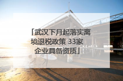 武汉下月起落实离境退税政策 33家企业具备资质