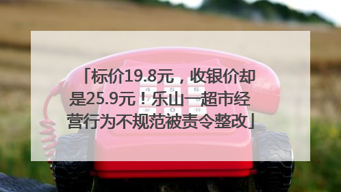 标价19.8元，收银价却是25.9元！乐山一超市经营行为不规范被责令整改