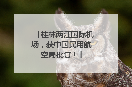 桂林两江国际机场，获中国民用航空局批复！