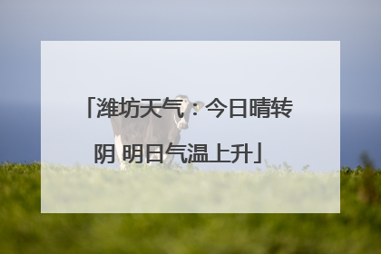 潍坊天气：今日晴转阴 明日气温上升