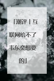潮评丨互联网给不了韦东奕想要的