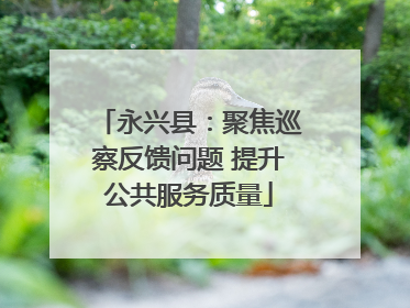 永兴县：聚焦巡察反馈问题 提升公共服务质量