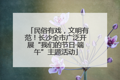 民俗有戏，文明有范！长沙全市广泛开展“我们的节日·端午”主题活动