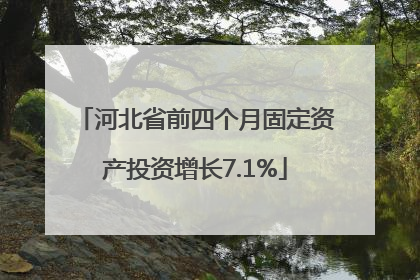河北省前四个月固定资产投资增长7.1%