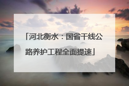 河北衡水：国省干线公路养护工程全面提速