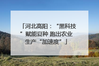 河北高阳：“黑科技”赋能夏种 跑出农业生产“加速度”