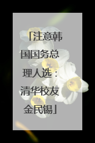 注意韩国国务总理人选：清华校友金民锡