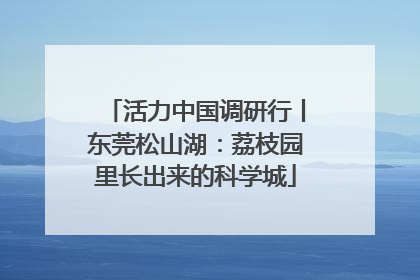 活力中国调研行丨东莞松山湖：荔枝园里长出来的科学城