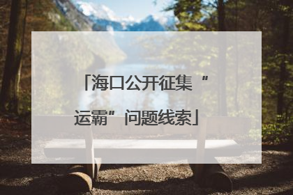 海口公开征集“运霸”问题线索