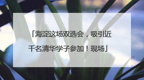 海淀这场双选会，吸引近千名清华学子参加！现场