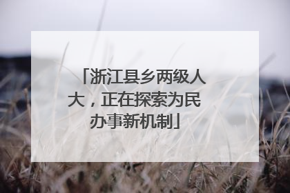 浙江县乡两级人大，正在探索为民办事新机制