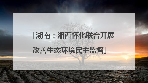 湖南：湘西怀化联合开展改善生态环境民主监督