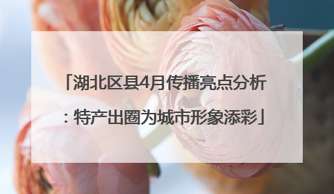 湖北区县4月传播亮点分析：特产出圈为城市形象添彩